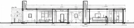 Corte arquitectónico del restobar
