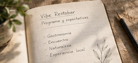 Cuaderno con el programa y las expectativas de Vibe Restobar