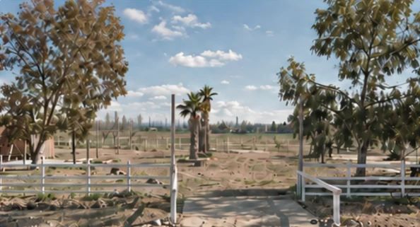 El terreno antes del proyecto, con árboles y cercos